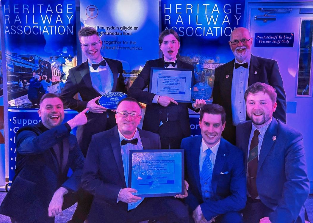 Christopher McCausland, Shea McKee,  and Infrastructure manager David Crone with (front l-r) DCDR chairman, Robert Gardiner with the ITG's Peter Jones, Fiachna Mac Murchú and DCDR Ops Manager, Morgan Young.